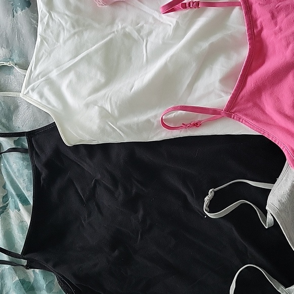 Set of Five Camisoles in Black, White, Gray, Pink, and Light Pink - Picture 4 of 5